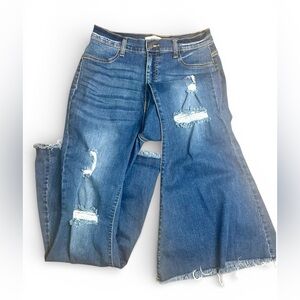Zenana High Rise Distressed Flare Jeans Size 31
